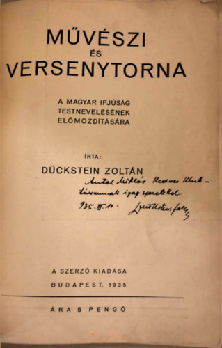 Dckstein Zoltn - Mvszi s versenytorna