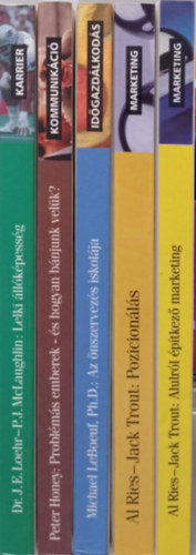 5 DB (BAGOLYV�R K�NYVKIAD�) K�NYV: LOENR-MCLAUGHLIN: LELKI �LL�K�PESS�G+HONEY:PROBL�M�S EMBEREK-�S HOGYAN B�NJUNK VEL�K?+LEBOOEUF:AZ �N SZERVEZ�S ISKOL�JA+RIES-TROUT: POZ�CION�L�S+ ALULR�L �P�TKEZ� MARKETING