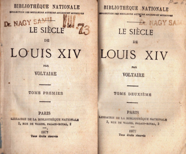 Voltaire - Le siécle de Louis XIV I-IV kötet egyben