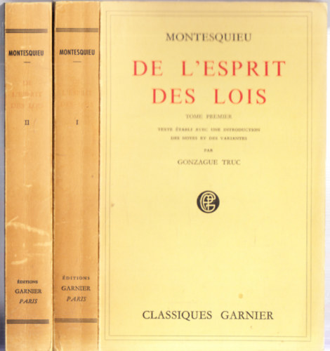 Montesquieu - De L'esprit des Lois I-II.