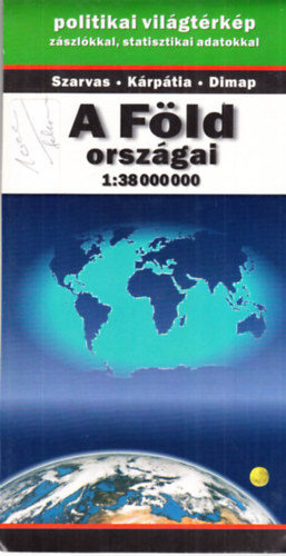 A fld orszgai - politikai vilgtrkp zszlkkal, statisztikai adatokkal
