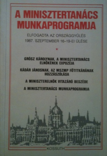 szerk.Ds gnes - A minisztertancs munkaprogramja