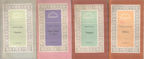 Kardos P�l, Mih�lyi G�bor, Kov�cs Endre S�k�sd Mih�ly - 4 db Irodalomt�rt�neti kisk�nyvt�r ( Dickens, Fagyejev, Roger Martin du Gard, Reymont )