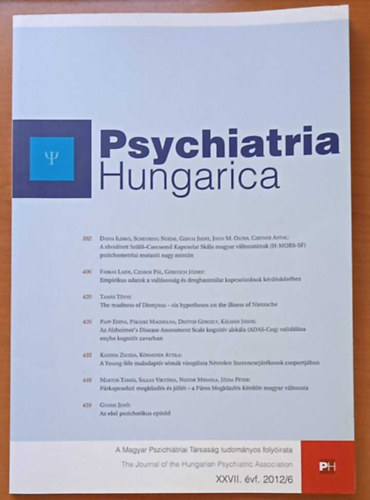 T�nyi Tam�s - Psychiatria Hungarica XXVII. �vf. 2012/6
