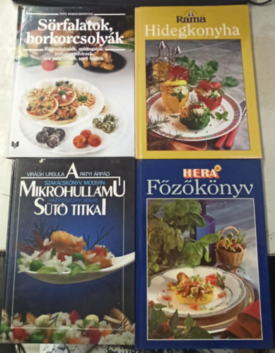 Tbb szerz - 4 db szakcs: Fzknyv +Mikrohullm hziasszonyoknak st titkai +Srfalatok borkorcsolyk +Rama-hidegkonyha
