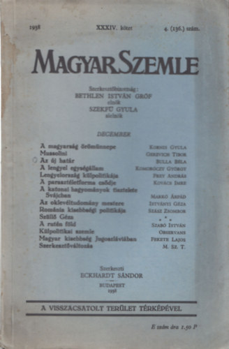 Magyar szemle 1938 XXXIV. ktet 4. (136.) szm