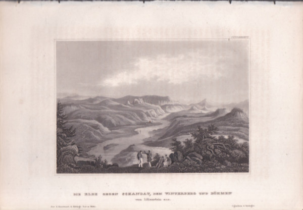 Die Elbe gegen Schandau, dem Winterberg und Bhmen (Az Elba Schandau, Winterberg s Csehorszg kztt, Nmetorszg, Eurpa) (16x23,5 cm mret eredeti aclmetszet, 1856-bl)