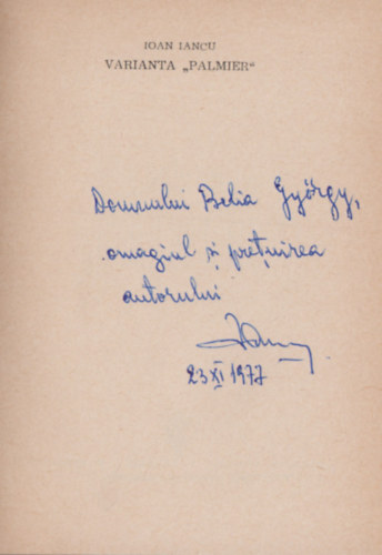 Ioan Iancu - Varianta "Palmier" (Dedik�lt)
