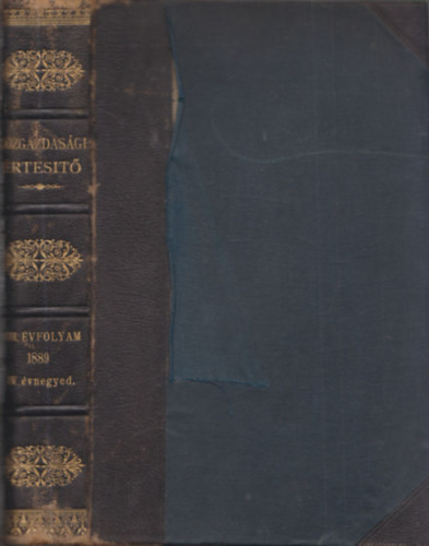 Kzgazdasgi rtest 1889/IV. vnegyed (VIII. vfolyam)