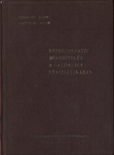 Prnitzky Gbor - Csepinszky Andor - REPREZENTATV MEGFIGYELS A GAZDASGI STATISZTIKBAN