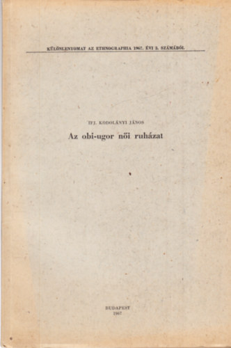 Ifj. Kodolnyi Jnos - Az obi-ugor ni ruhzat