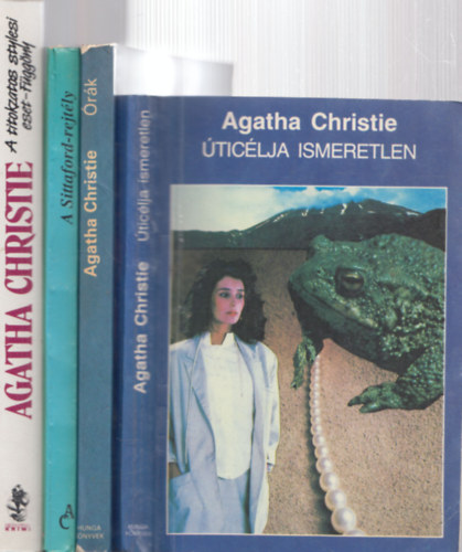 Agatha Christie - 4 db Agatha Christie kötet: Úticélja ismeretlen + Órák + A Sittaford-rejtély + A titokzatos sylesi eset - Függöny