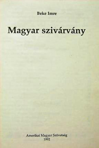 Beke Imre - Magyar sziv�rv�ny
