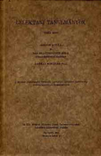 Kornis-Brandestein-H. Schiller - L�lektani tanulm�nyok V. (A Magyar Psychol�giai T�rsas�g Gyakorlati L�lektani Szakoszt�ly�nak k�zlem�nyeivel)