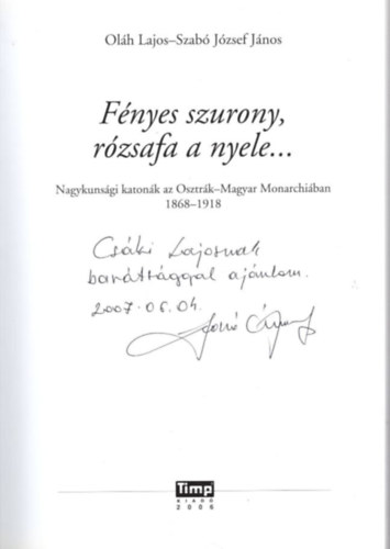 Fnyes szurony, rzsafa a nyele - dediklt