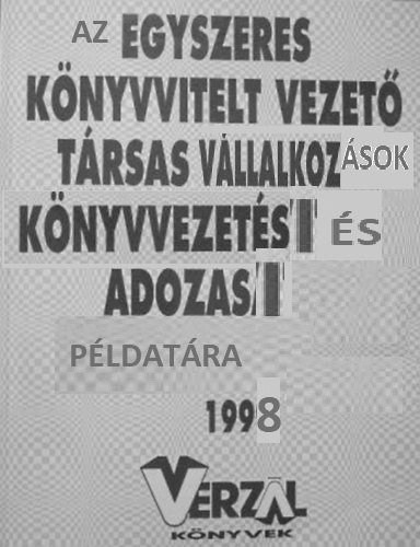 Czipszer K�rolyn�; Baloghn�g�sp�r Anna - Az egyszeres k�nyvvitelt vezet�k k�nyvvezet�si �s ad�z�si p�ldat�ra, 1998