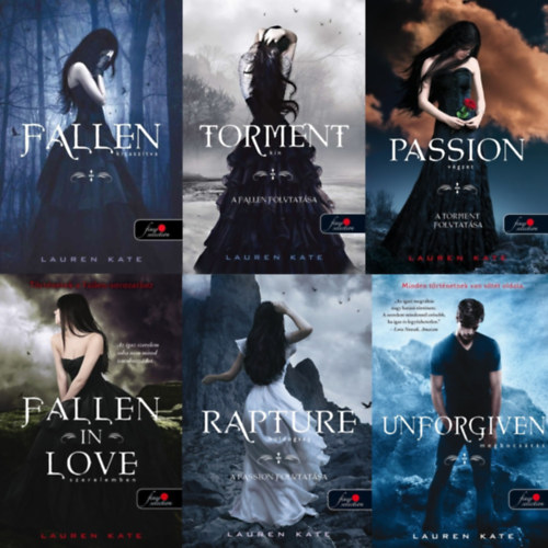 Lauren Kate - Fallen sorozat 1-5. + 3,5 (6 darab) (Fallen - Kitasztva, Torment - Kn, Passion - Vgzet, Fallen in Love - Szerelemben, Rapture - Boldogsg, Unforgiven - Megbocsts)