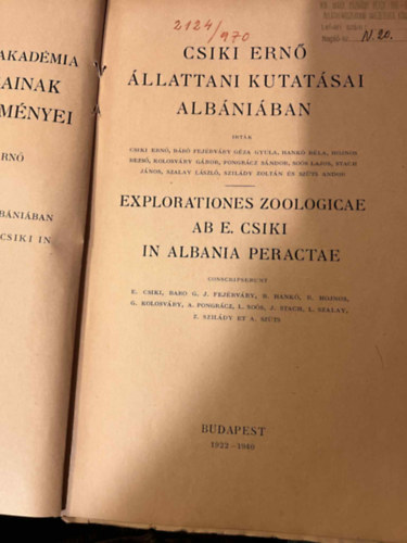 Gr�f Teleki P�l - Csiki Ern� �llattani kutat�sai Alb�ni�ban