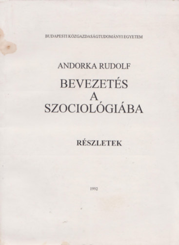 Andorka Rudolf - Bevezets a szociolgiba