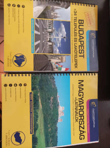 2db Cartogprahia kiadvány: Budapest + 34 település és lakótelepek; Magyarország + látnivalók