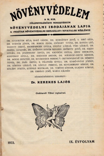Dr. Kerekes Lajos - Nvnyvdelem 1933-1934. vfolyamok ( 2 vfolyam egybektve )