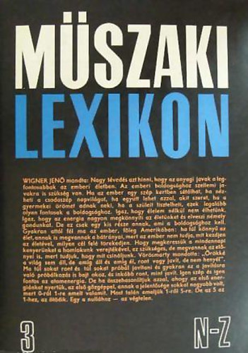 Polinszky K�roly  (szerk.) - M�szaki lexikon 3. N-Z