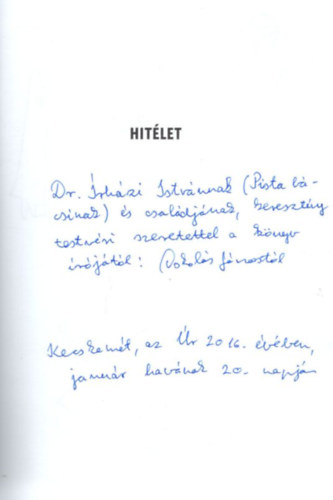 Oskol�s J�nos - Szereteted �ltal �g a gyertya f�nye - dedik�lt veres k�tet