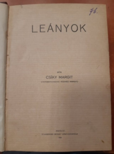 Cs�ky Margit - Le�nyok