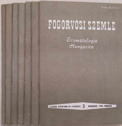 Fogorvosi szemle LXXXIII. vfolyam 2-8 szm - Stomatologia Hungarica