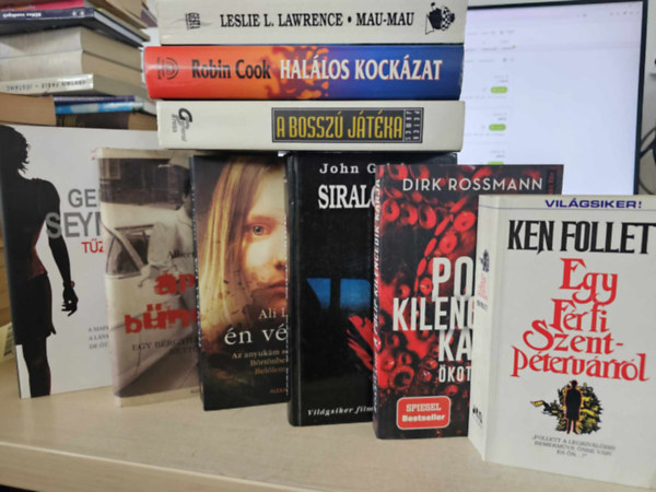 Ken Follett, Robin Cook, John Grisham, Peter James, Gerald Seymour, Albert DeMeo, Ali Land, Dirk Rossmann, Leslie L. Lawrence - 9db-os krimi KNYVMENT AJNLAT!: Tzkzelben+ Apm bneirt+ n vtkem+ Siralomhz+ A polip kilencedik karja+ Mau-Mau+ Hallos kockzat+ A bossz jtka+ Egy frfi Szentptervrrl