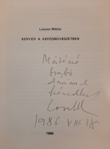 Losonci Miklós - Kenyér a képzőművészetben