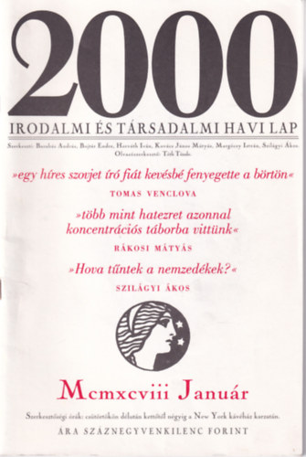 Bojtár Endre - 2000 Irodalmi és Társadalmi Havi Lap - 1998. Január