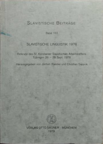 Jochen Raecke - Christian Sappok (Hrsg.) - Slavistische Linguistik 1978