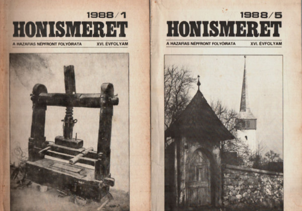 T�bb szerz� - Honismeret XVI. �vfolyam 1988. (1., 5., 6. sz�mok)