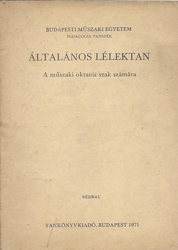 ltalnos llektan - A mszaki oktati szak szmra