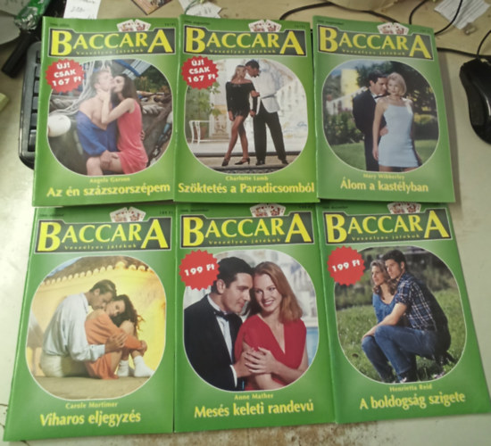 Charlotte Lamb, Mary Wibberley, Carole Mortimer Angela Garson - 6 db Baccara (2000 vfolyam): Az n szzszorszpem +Szktets a paradicsombl +lom a kastlyban +Viharos eljegyzs +Mess keleti randev +A boldogsg szigete