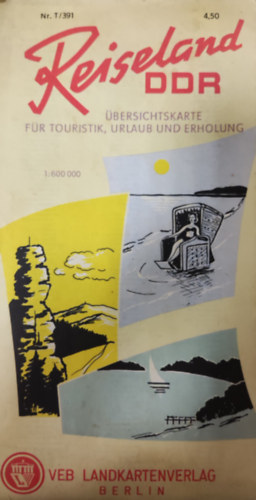 Reiseland DDR- bersichtskarte fr touristik, urlaub und erholung