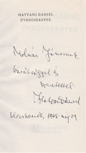 Hatvani Dániel - Üvegcserepek (Dedikált)