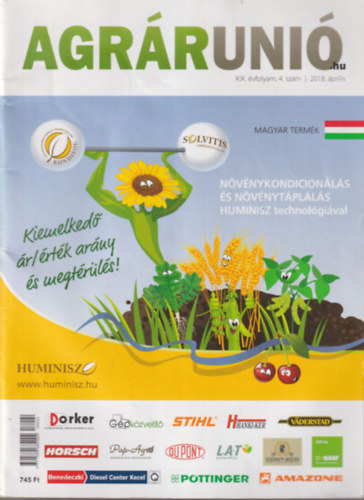 Dr. dr. S�rv�ri Mih�ly, Dr. D�vid Istv�n Kiss L�szl� - 4 db Agr�runi� 2018 �prilis.,  m�jus.,  augusztus - szeptember., okt�ber - november