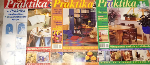 3 db. Praktika Magazin - 2000.okt. - 10. szám, 2000.nov. 11. szám, 2000.dec. 12. szám (szabás-varrás-kötés-hobby-lakásdivat-kézimunka)