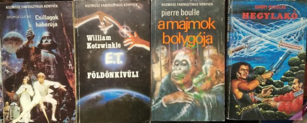 Garry Douglas, Pierre Boulle, William Kotzwinkle, George Lucas - 4 db-os KÖNYVMENTŐ AJÁNLAT, fantasy: Csillagok háborúja+ E.T. a fölfönkívüli+ A majmok bolygója+ Hegylakó