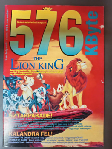 576 KByte V. évfolyam 11. szám 1994. november