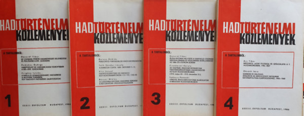 Csákvári Ferenc (szerk) - Hadtörténelmi Közlemények 1986. XXXIII. évfolyam 1-4. teljes évfolyam