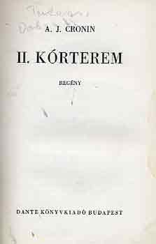 A. J. Cronin - II. k�rterem