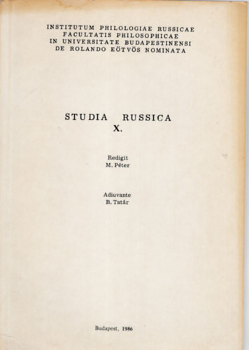 Dr. Dr. Pter Mihly Kovcs rpd - Studia Russica X.