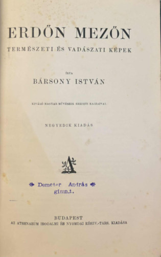 B�rsony Istv�n - Erd�n, mez�n