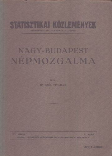 Szl Tivadar dr. - Nagy-Budapest npmozgalma (Statisztikai kzlemnyek 91. ktet, 2. szm)