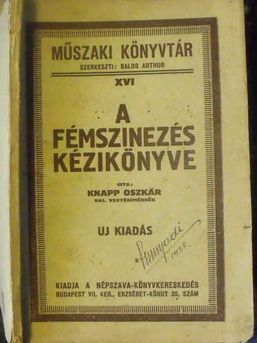 Knapp Oszkár - A fémszinezés kézikönyve