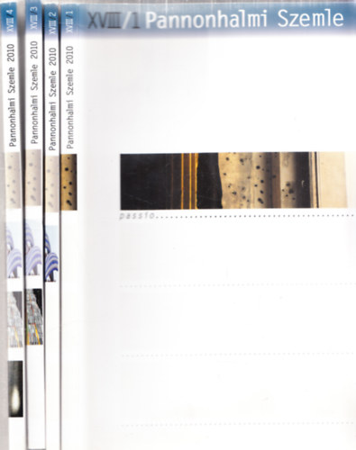 Gelencs�r G�bor  (Szerk.) - Pannonhalmi Szemle 2010 XVIII/1-4.