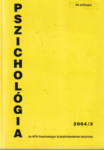 Halsz Lszl  (szerk.) - Pszicholgia 2004/3 (24. vf.)